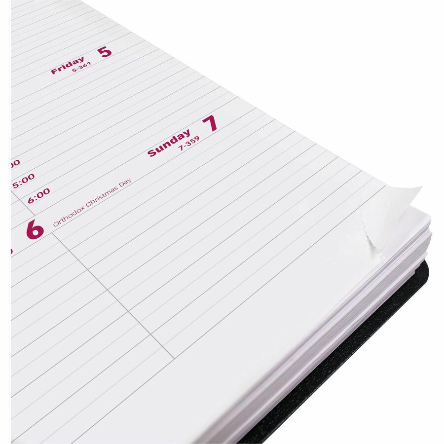 Brownline DuraFlex Weekly Appointment Book - Julian Dates - Weekly - 12 Month - January 2024 - December 2024 - 7:00 AM to 6:00 PM - Hourly - 1 Week Double Page Layout - 5" x 8" Sheet Size - Twin Wire . Picture 11