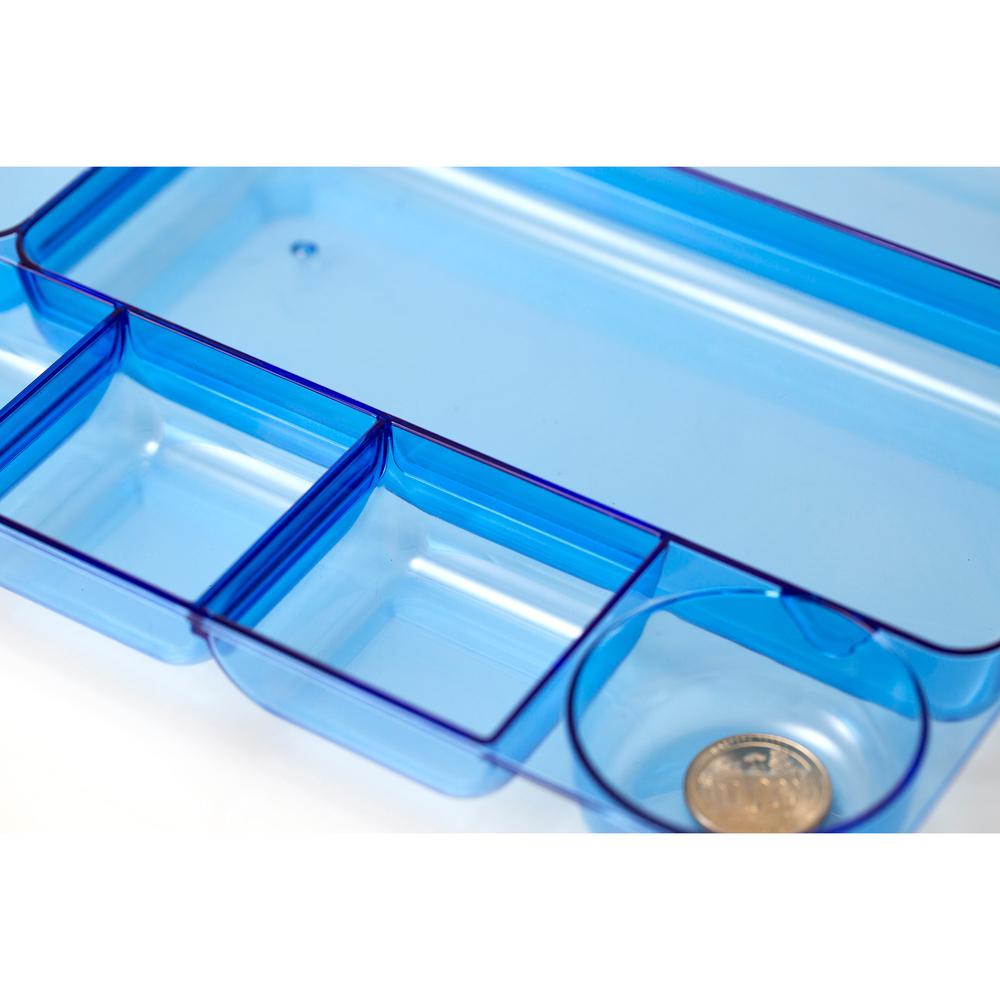 Officemate Blue Glacier Drawer Tray - 9 Compartment(s) - 1.1" Height x 14" Width x 9" DepthDesktop - Transparent Blue - 1 Each. Picture 4