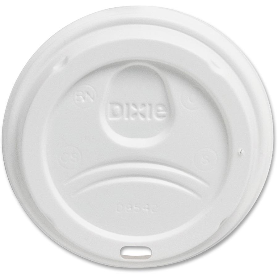 Dixie Large Hot Cup Lids by GP Pro - Dome - Plastic - 10 / Carton - 50 Per Pack - White. Picture 8