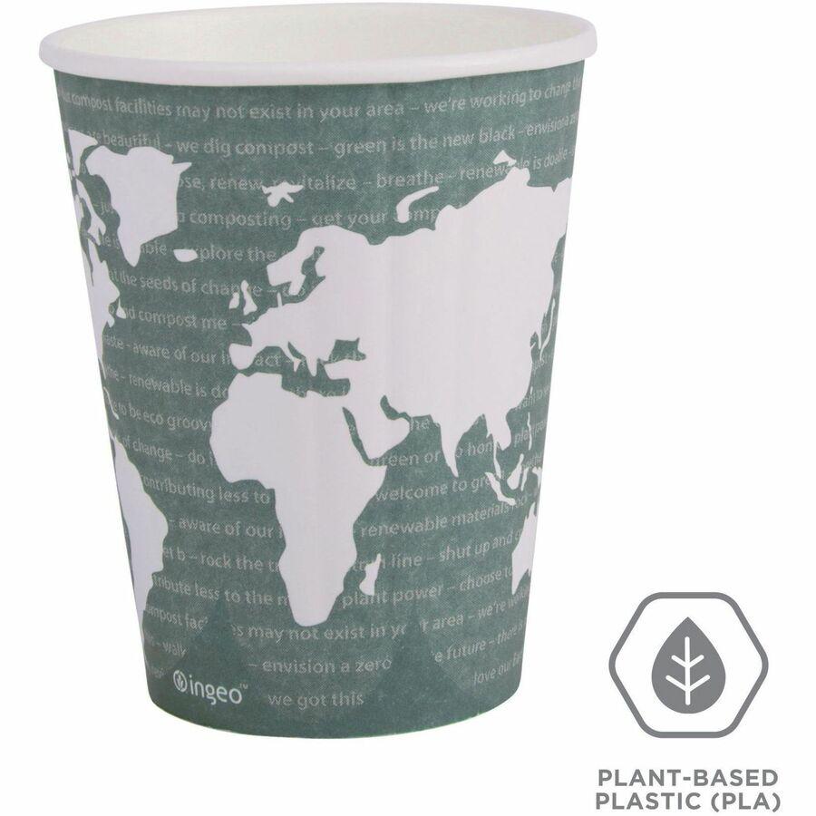 Eco-Products 12 oz World Art Insulated Hot Beverage Cups - 600 / Carton - Green - Hot Drink. Picture 16
