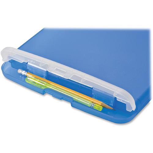 Officemate Slim Clipboard Storage Box - 1" Clip Capacity - 8 1/2" x 11" - Blue - 1 Each. Picture 7