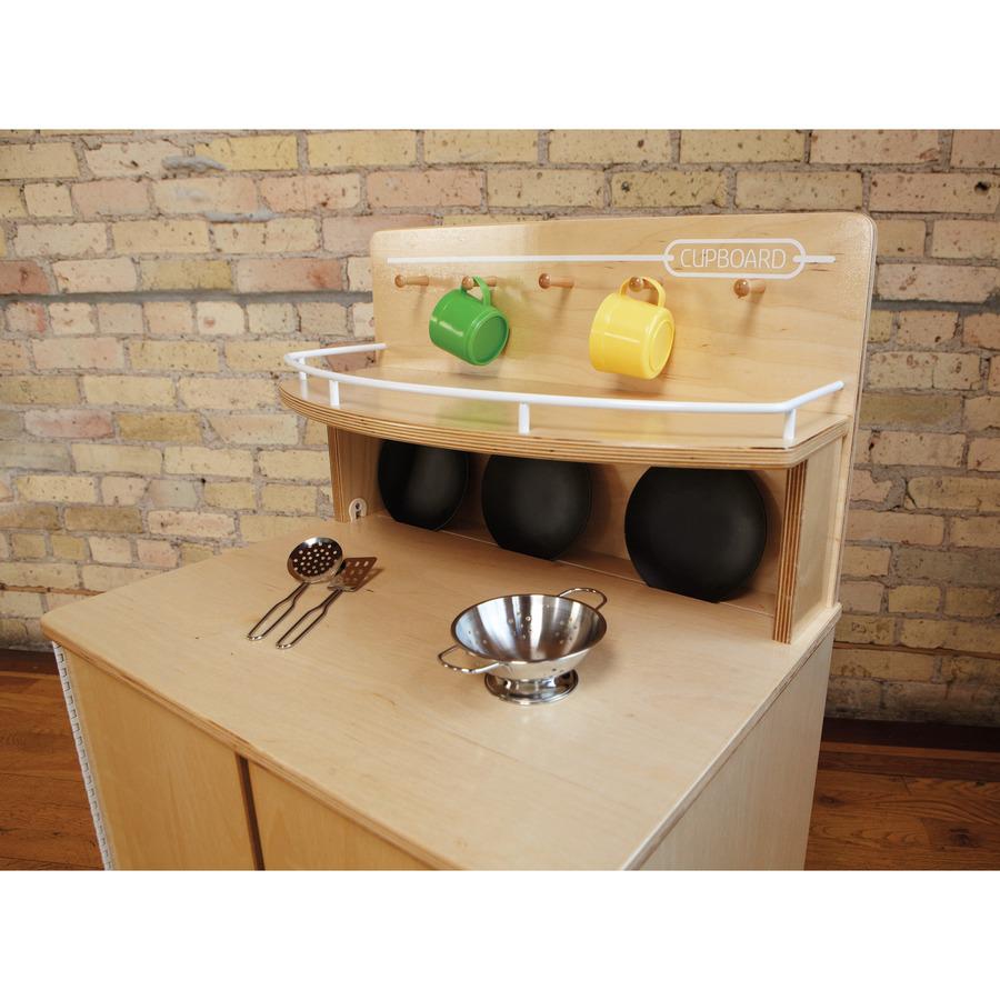Jonti-Craft - TrueModern Play Kitchen Cupboard - 1 Each - Baltic - Anodized Aluminum. Picture 2