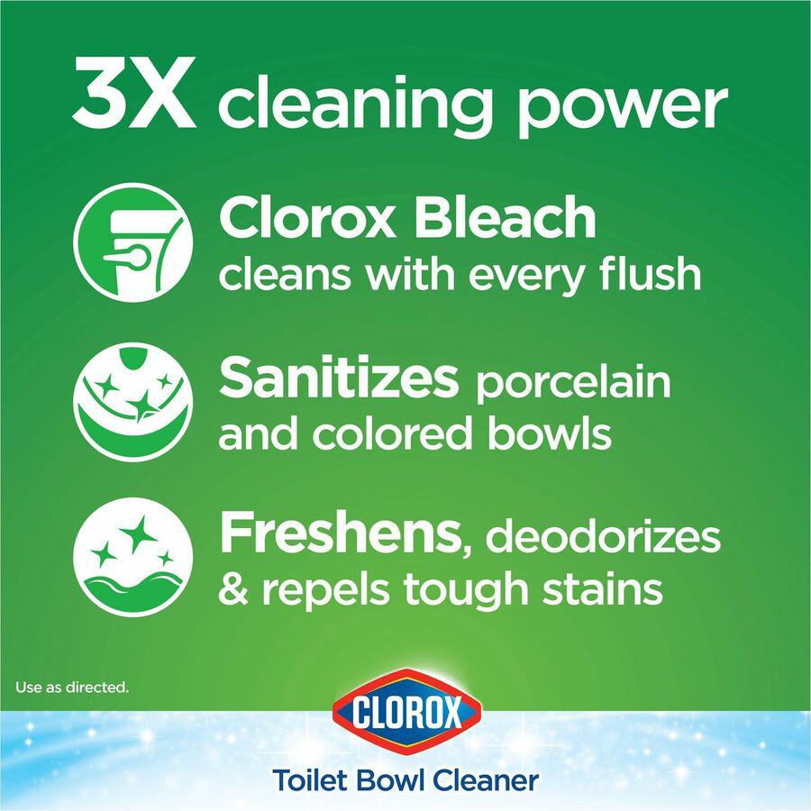 Clorox Ultra Clean Toilet Tablets Bleach - For Toilet Bowl - 3.50 oz (0.22 lb) - 2 / Pack - 1 Each - Deodorize - White. Picture 23