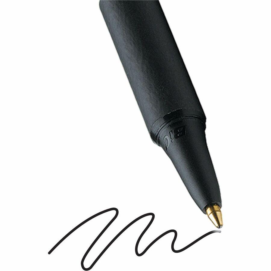 BIC SoftFeel Retractable Ball Pens - Medium Pen Point - 1 mm Pen Point Size - Retractable - Black - Black Barrel - 36 / Box. Picture 9