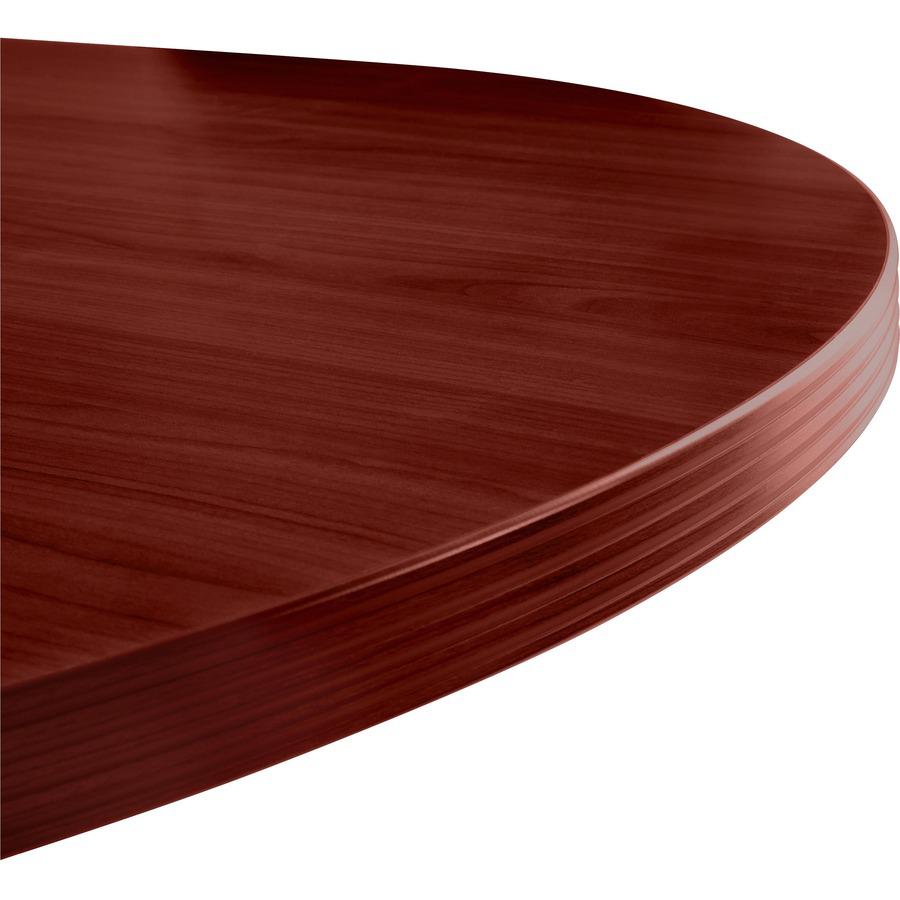 Lorell Chateau Series 8' Oval Conference Tabletop - 94.5" x 47.3"1.4" - Reeded Edge - Material: P2 Particleboard - Finish: Mahogany Laminate - Durable - For Meeting. Picture 6