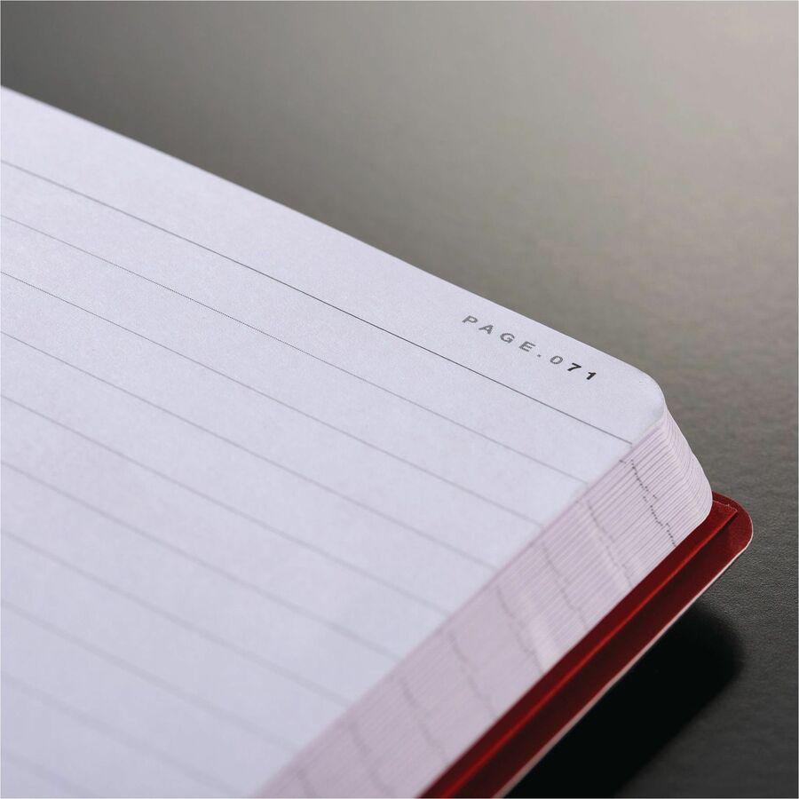 Black n' Red Soft Cover Business Notebook - Sewn - Ruled - 6" x 8" - High White Paper - Black/Red Cover - Resist Bleed-through, Numbered, Expandable Pocket, Bungee, Soft Cover - 1 Each. Picture 6