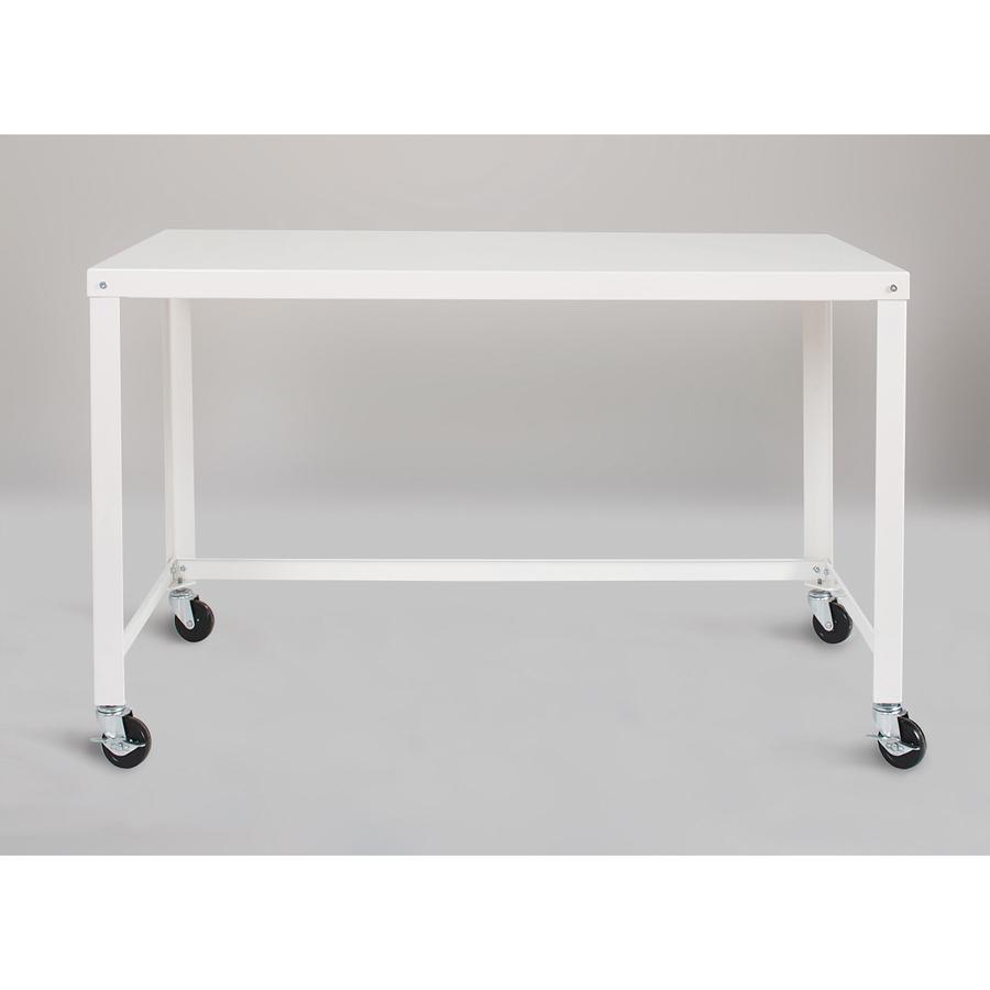 Lorell SOHO Personal Mobile Desk - Rectangle Top - 48" Table Top Width x 23" Table Top Depth - 29.50" HeightAssembly Required - White - 1 Each. Picture 12