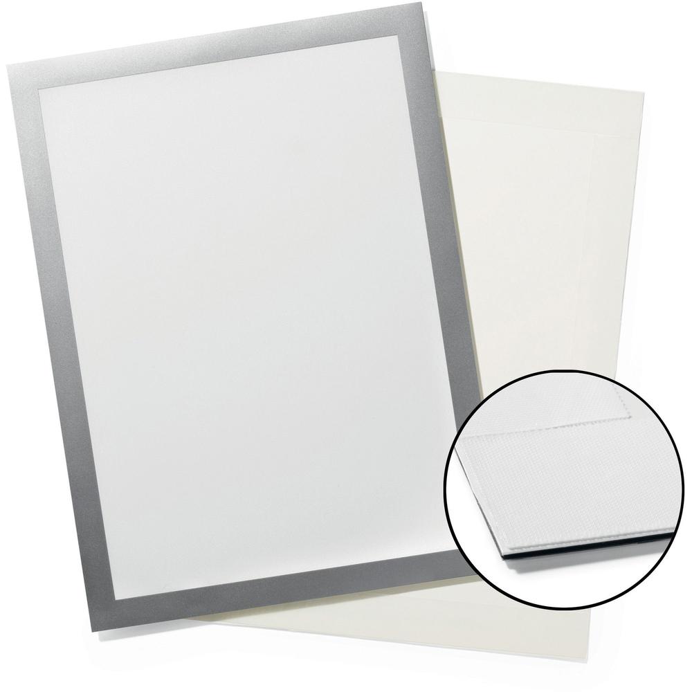 DURABLE&reg; DURAFRAME&reg; Self-Adhesive Magnetic Tabloid Sign Holder - Horizontal or Vertical, 12.25" x 18" Frame Size - Holds 11" x 17" Insert, 2 -Pack, Silver. Picture 3