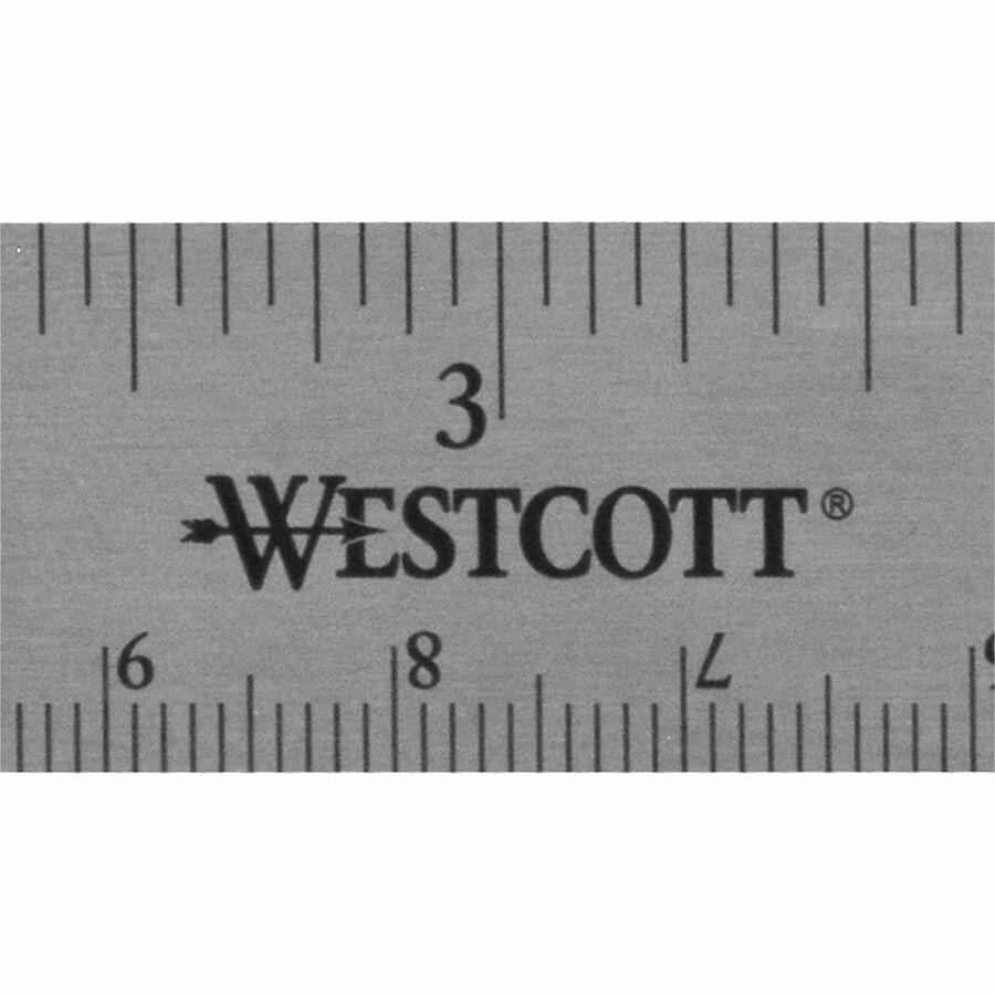 Westcott 6" Stainless Steel Rulers - 6" Length 0.8" Width - 1/16, 1/32 Graduations - Metric, Imperial Measuring System - Stainless Steel - 12 / Box - Stainless Steel. Picture 15