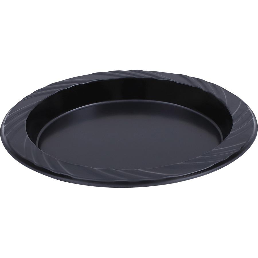 Genuine Joe Round Plastic Black Plates - Black - Plastic Body - 500 / Bundle. Picture 10