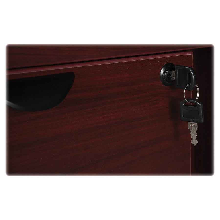Lorell Prominence 2.0 Lateral File - 36" x 22"29" - 2 x File Drawer(s) - Band Edge - Material: Laminate - Finish: Mahogany. Picture 7