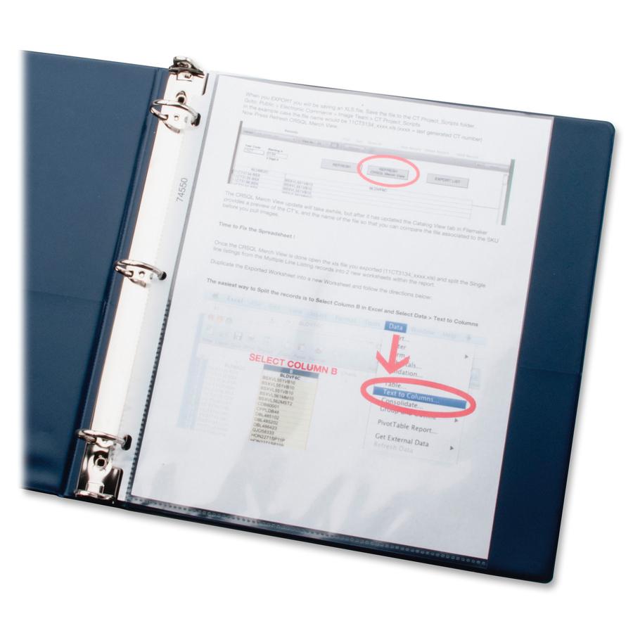 Business Source Sheet Protectors - For Letter 8 1/2" x 11" Sheet - 3 x Holes - Ring Binder - Top Loading - Rectangular - Clear - Polypropylene - 250 / Carton. Picture 5