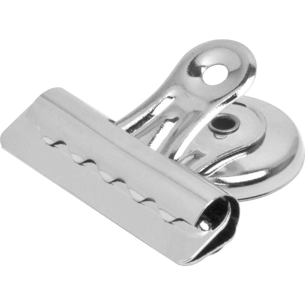 Business Source Magnetic Grip Clips Pack - No. 2 - 2.3" Width - for Paper - Magnetic, Heavy Duty - 12 / Box - Silver. Picture 2