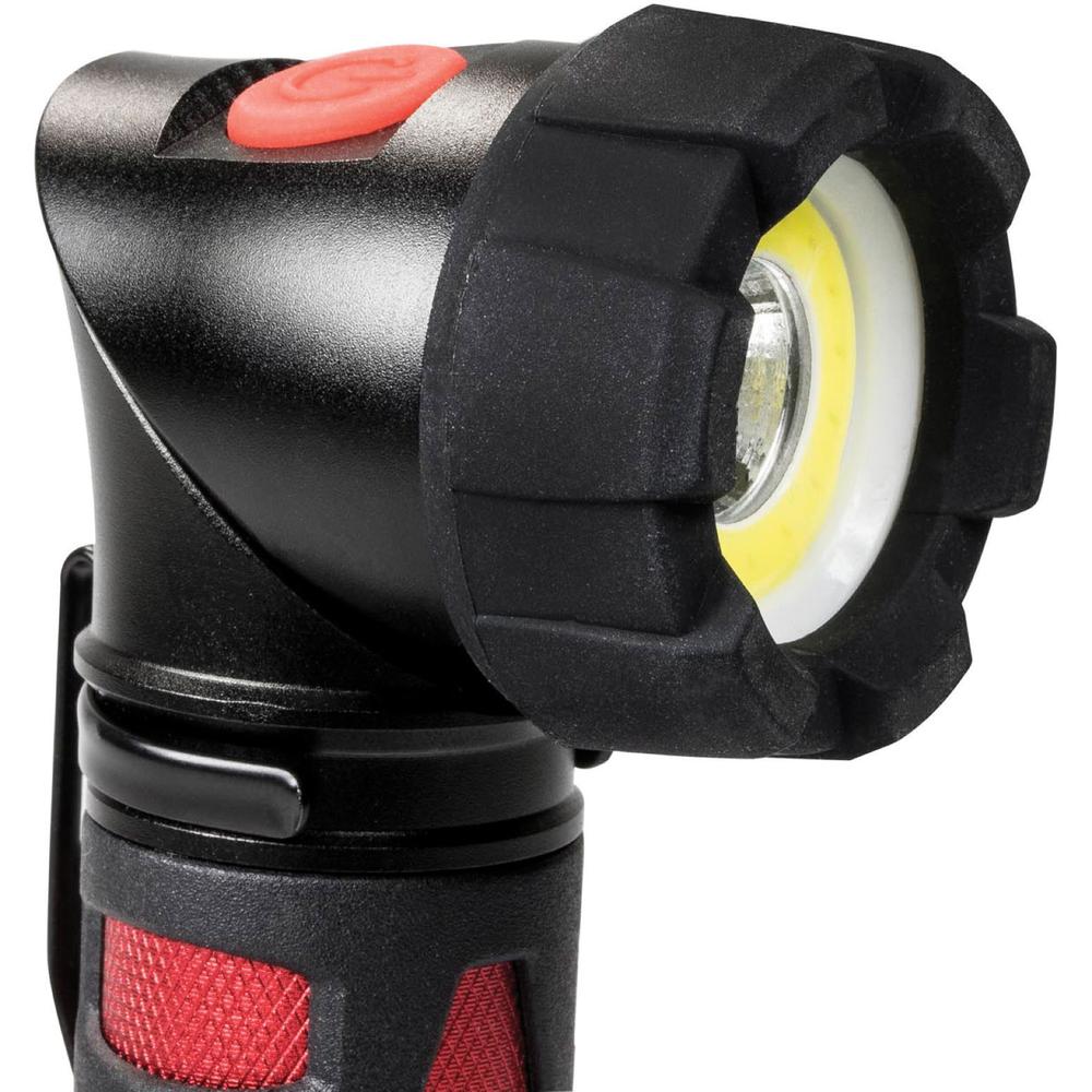 Dorcy Ultra HD Series COB Swivel Flashlight - LED - 320 lm Lumen - 3 x AAA - Battery - Metal - Impact Resistant - Black, Red - 1 Each. Picture 3