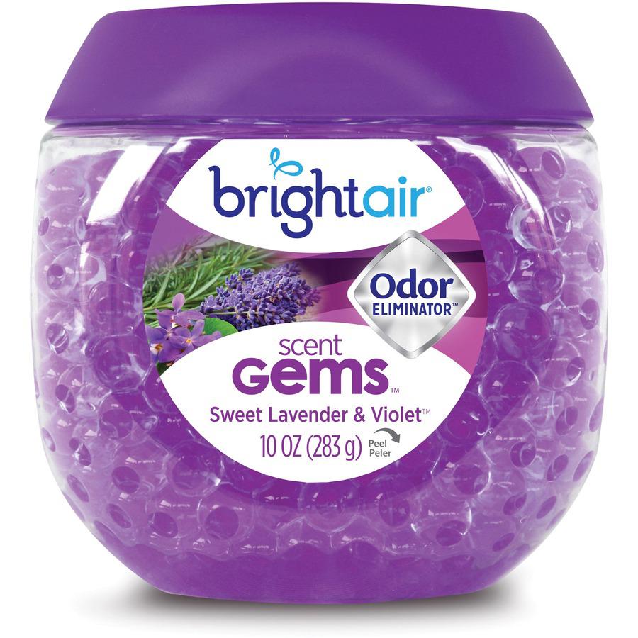 Bright Air Sweet Gems Lavender Odor Eliminator - Gel - 10 oz - Sweet Lavender & Violet - 45 Day - 1 Each - Long Lasting, Phthalate-free, BHT Free, Odor Neutralizer, Triclosan-free. Picture 2
