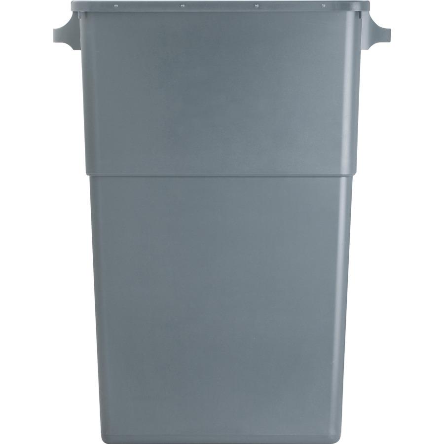 Genuine Joe 23-gallon Space-Saving Waste Container - 23 gal Capacity - Rectangular - Handle - 30" Height x 20" Width x 11" Depth - Gray - 4 / Carton. Picture 4