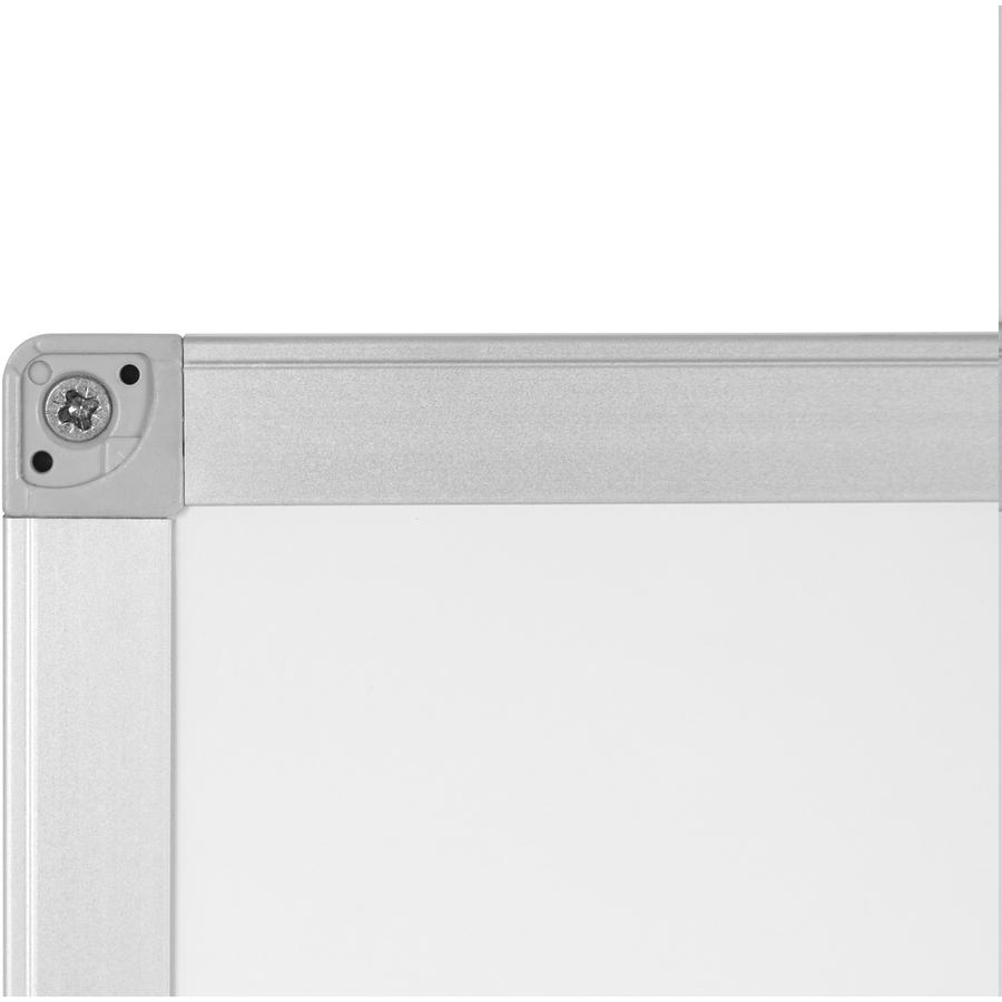 Bi-silque Ayda Steel Dry Erase Board - 48" (4 ft) Width x 36" (3 ft) Height - White Steel Surface - Aluminum Frame - Rectangle - Horizontal/Vertical - Magnetic - 1 Each. Picture 6