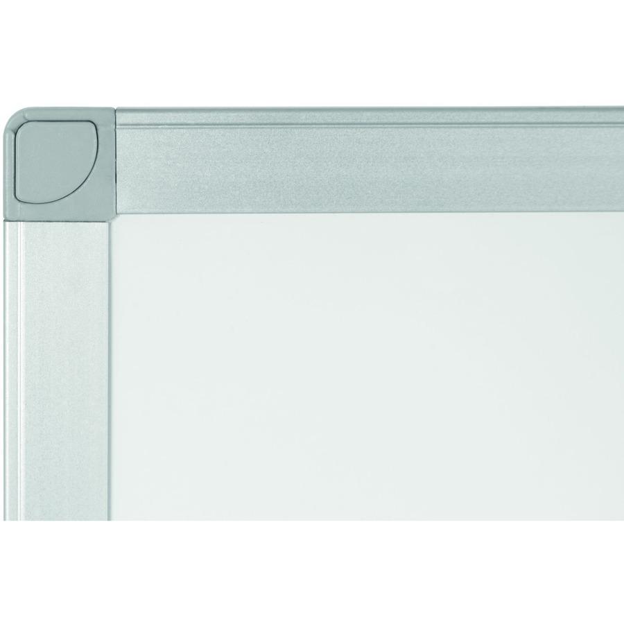 Bi-silque Ayda Porcelain Dry Erase Board - 24" (2 ft) Width x 18" (1.5 ft) Height - White Porcelain Surface - Aluminum Frame - Rectangle - Horizontal/Vertical - Magnetic - 1 Each. Picture 4