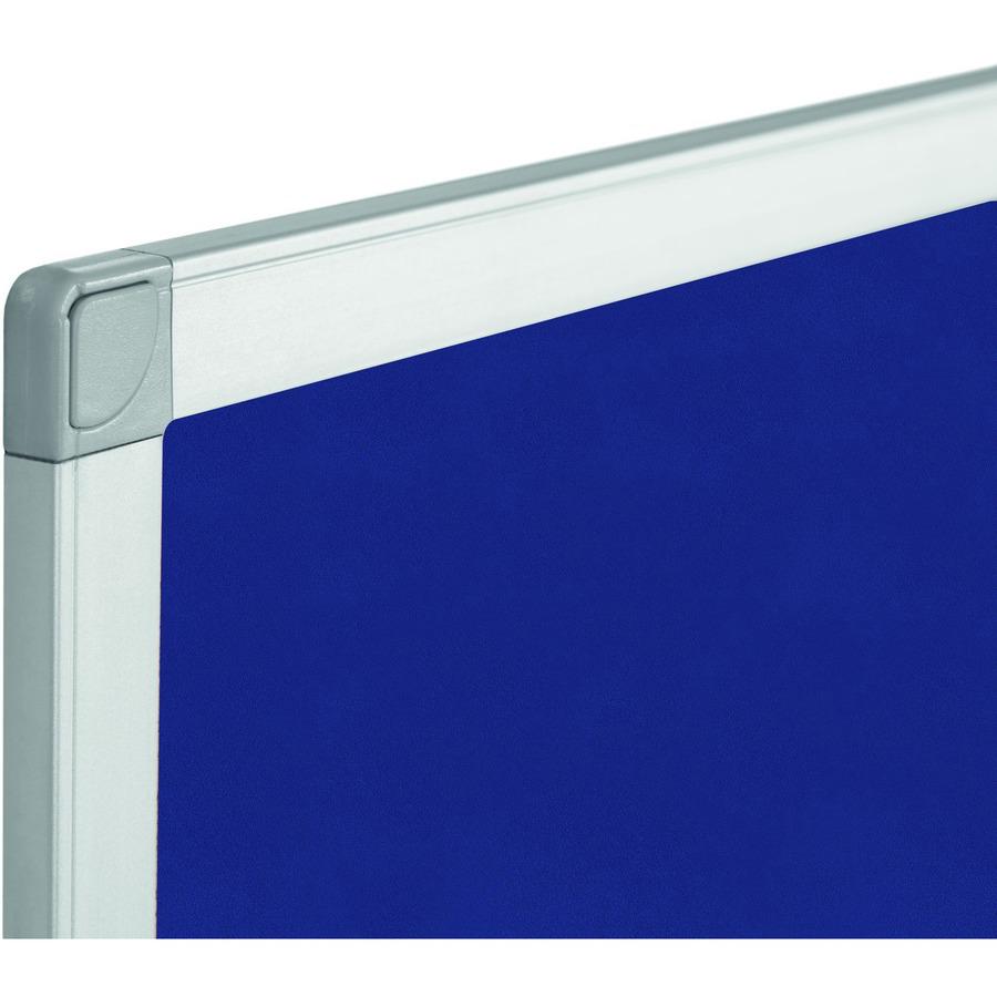 Bi-silque Ayda Fabric 24"W Bulletin Board - Blue Fabric Surface - Tackable, Sleek Style, Robust - 1 Each - 0.5" x 24". Picture 7