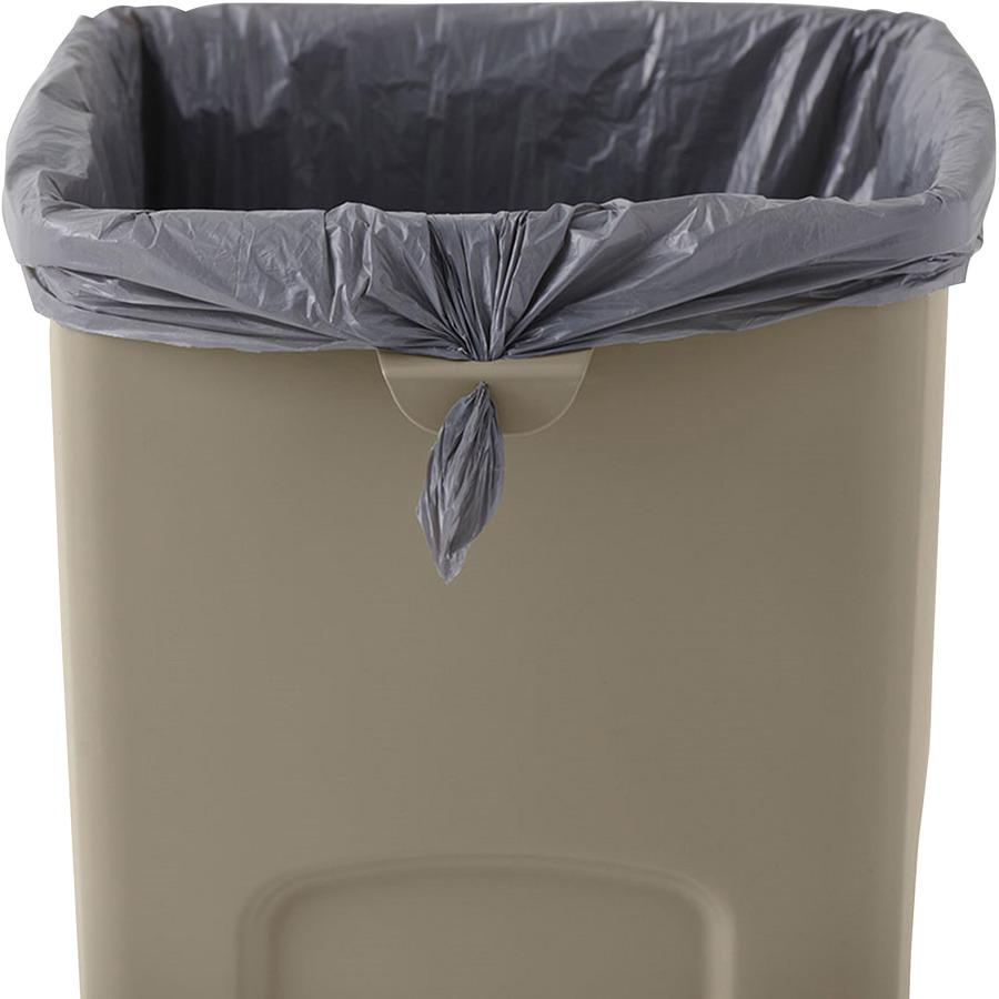 Rubbermaid Commercial Untouchable Square Container - 23 gal Capacity - Square - Durable, Crack Resistant - 32.9" Height x 16.5" Width x 15.5" Depth - Plastic - Beige - 3 / Carton. Picture 4