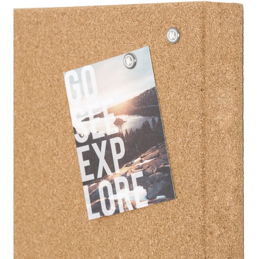 U Brands Cork Canvas Bulletin Board - 23" X 17" , Natural Cork Surface - Self-healing, Durable, Mounting System, Tackable, Frameless - 1 Each. Picture 4