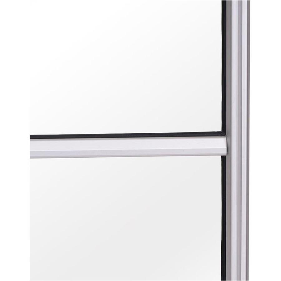Bi-silque Mobile Glass Panel Divider - 50" Width x 22" Depth x 80.3" Height - Glass - Aluminum, Transparent. Picture 5