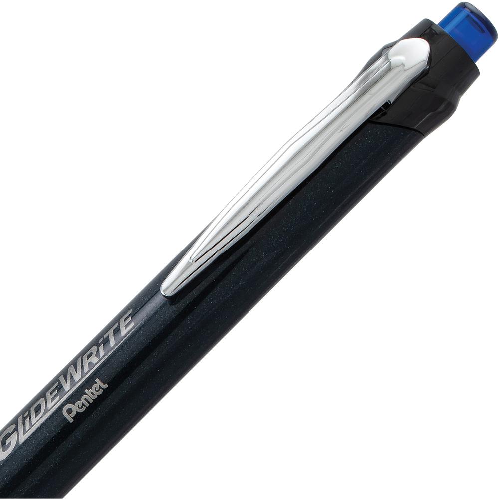Pentel GlideWrite Signature Gel Ballpoint Pen - 1 mm Pen Point Size - Blue Gel-based Ink - 1 Dozen. Picture 2