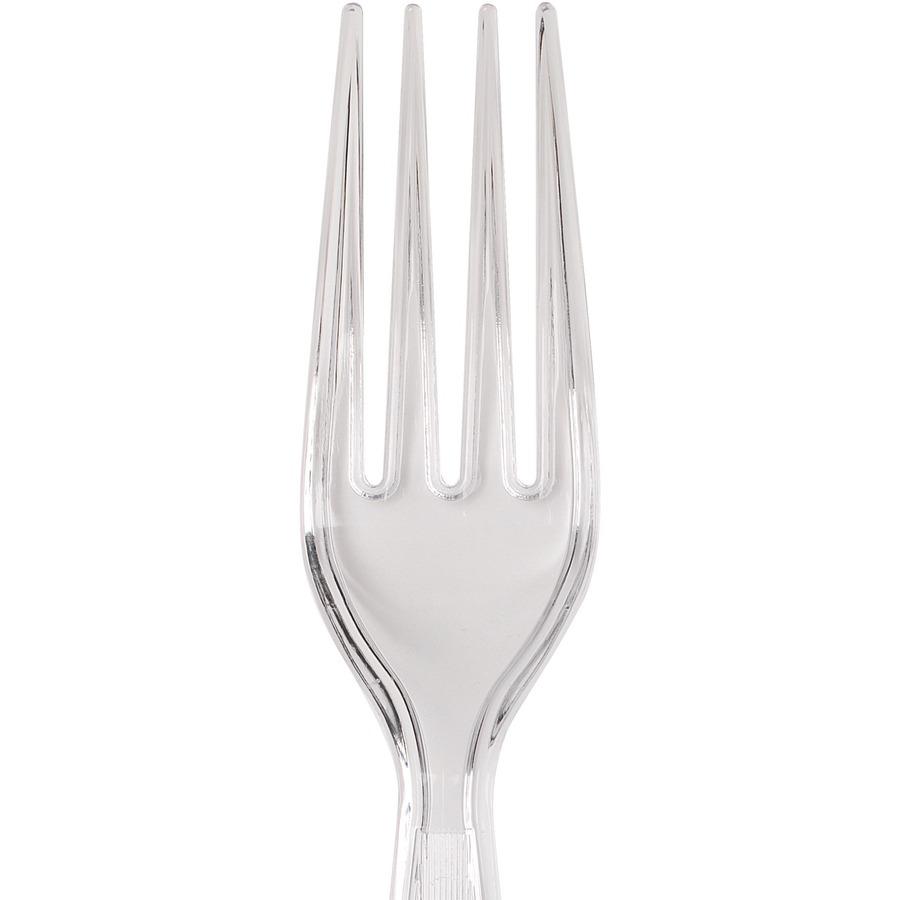 Dixie Heavyweight Plastic Cutlery - 1000/Carton - Fork - 1 x Fork - Breakroom - Disposable - Clear. Picture 4