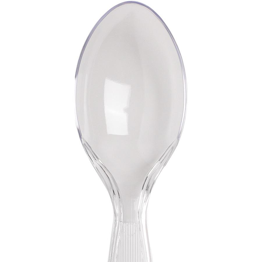 Dixie Heavyweight Plastic Cutlery - 1000/Carton - Teaspoon - 1 x Teaspoon - Breakroom - Disposable - Clear. Picture 4