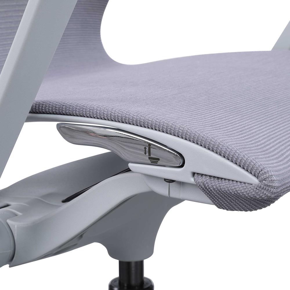 Lorell Executive Mesh Mid-back Chair - Nylon Seat - Nylon, Mesh Back - Plastic Frame - Mid Back - 5-star Base - Gray - 1 Each. Picture 2