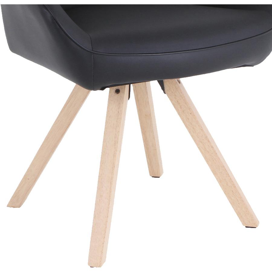 Lorell Natural Wood Legs Modern Guest Chair - Four-legged Base - Black - 1 Each. Picture 6