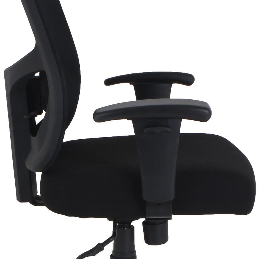 Lorell Big & Tall Mid-back Task Chair - Fabric Seat - Mid Back - 5-star Base - Black - 1 Each. Picture 9
