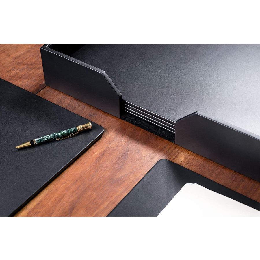 Dacasso Leather Conference Room Set - Rectangular - 17" Width - Top Grain Leather, Velveteen - Black. Picture 13
