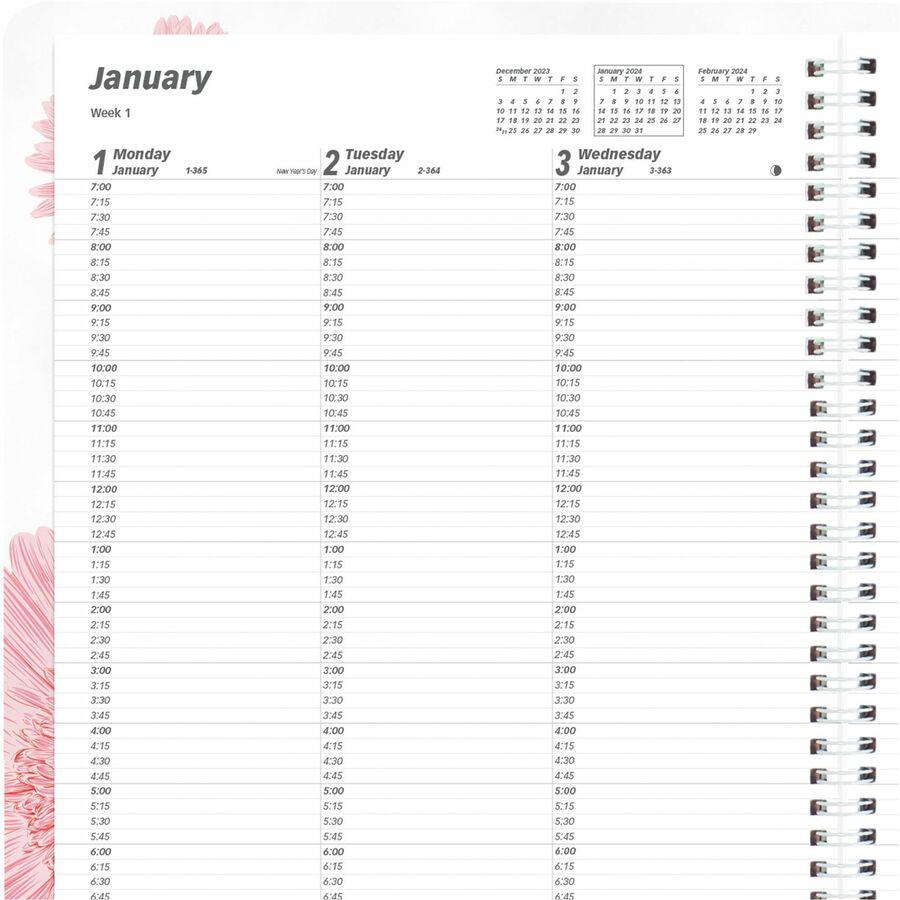 Brownline Essential Weekly Planner/Appointment Book - Weekly - 12 Month - January - December - 7:00 AM to 8:45 PM, 7:00 AM to 5:45 PM - Saturday - 1 Week Double Page Layout - 11" x 8 1/2" Sheet Size -. Picture 10
