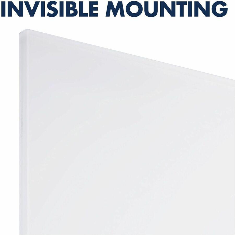 Quartet InvisaMount Vertical Glass Dry-Erase Board - 42x72 - 72" (6 ft) Width x 42" (3.5 ft) Height - White Glass Surface - Rectangle - Vertical - Magnetic - 1 Each. Picture 8