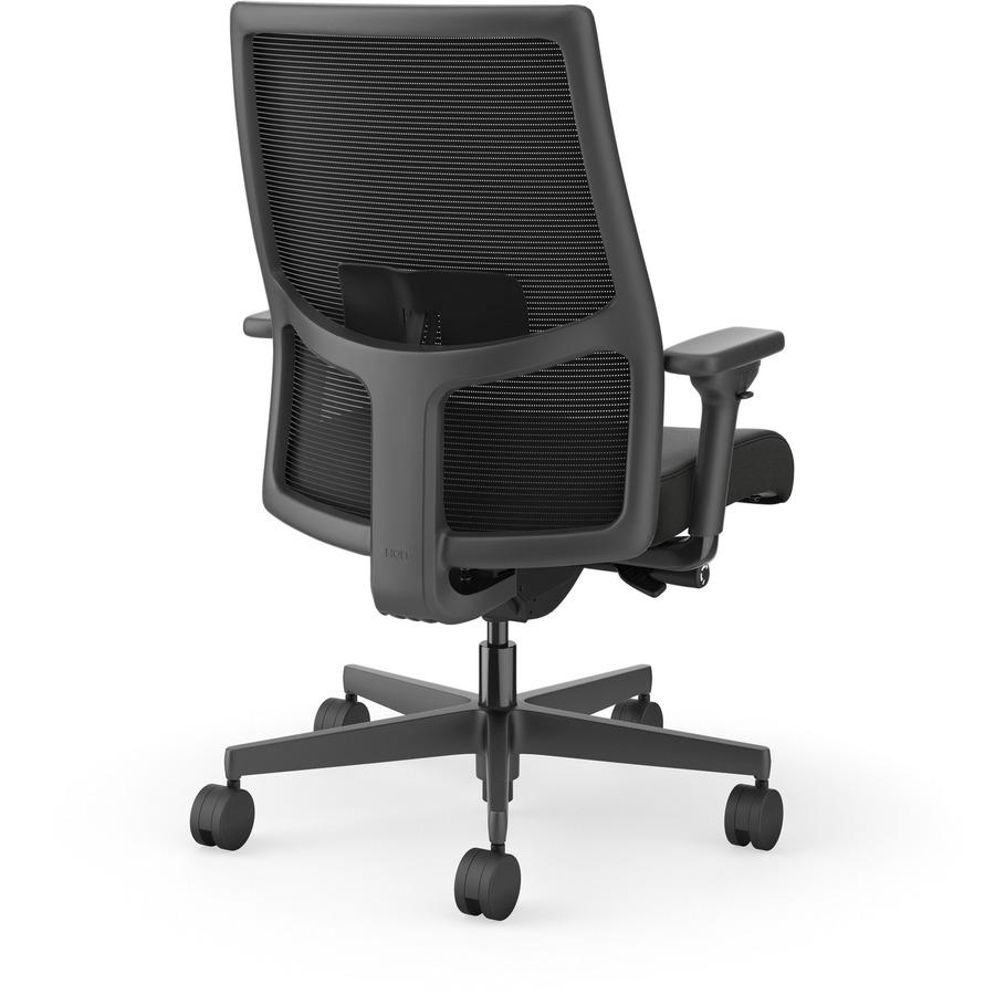 HON Ignition 2.0 Mid-back Big & Tall Task Chair - Black Foam Seat - Black Back - Black Frame - Mid Back - 5-star Base - Armrest - 1 Each. Picture 14