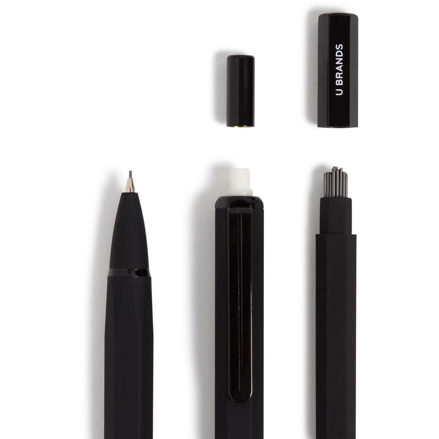U Brands Cambria Mechanical Pencils - #2 Lead - Refillable - Matte Black Barrel - 1 Pack. Picture 7