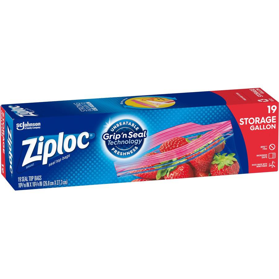 Ziploc&reg; Gallon Storage Bags - 1 gal Capacity - Clear - Plastic - 12/Carton - Storage, Vegetables, Fruit, Cosmetics, Yarn. Picture 10