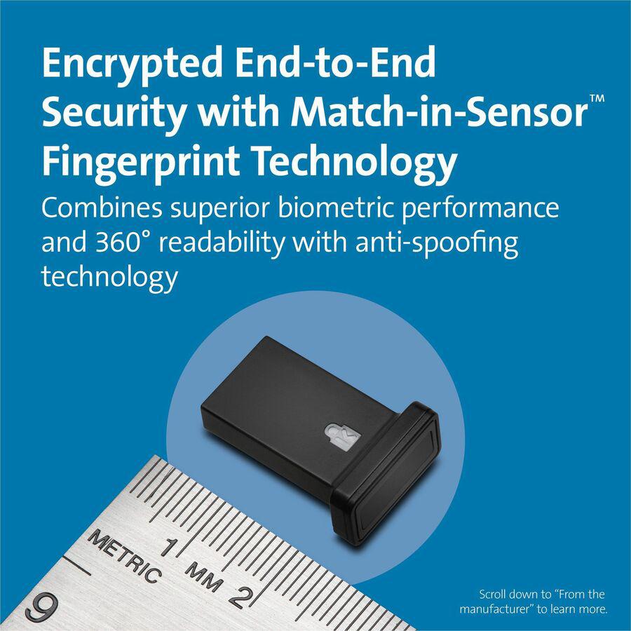 Kensington VeriMark Guard Fingerprint Security Key - Black - Fingerprint - USB - 5 V - TAA Compliant. Picture 15
