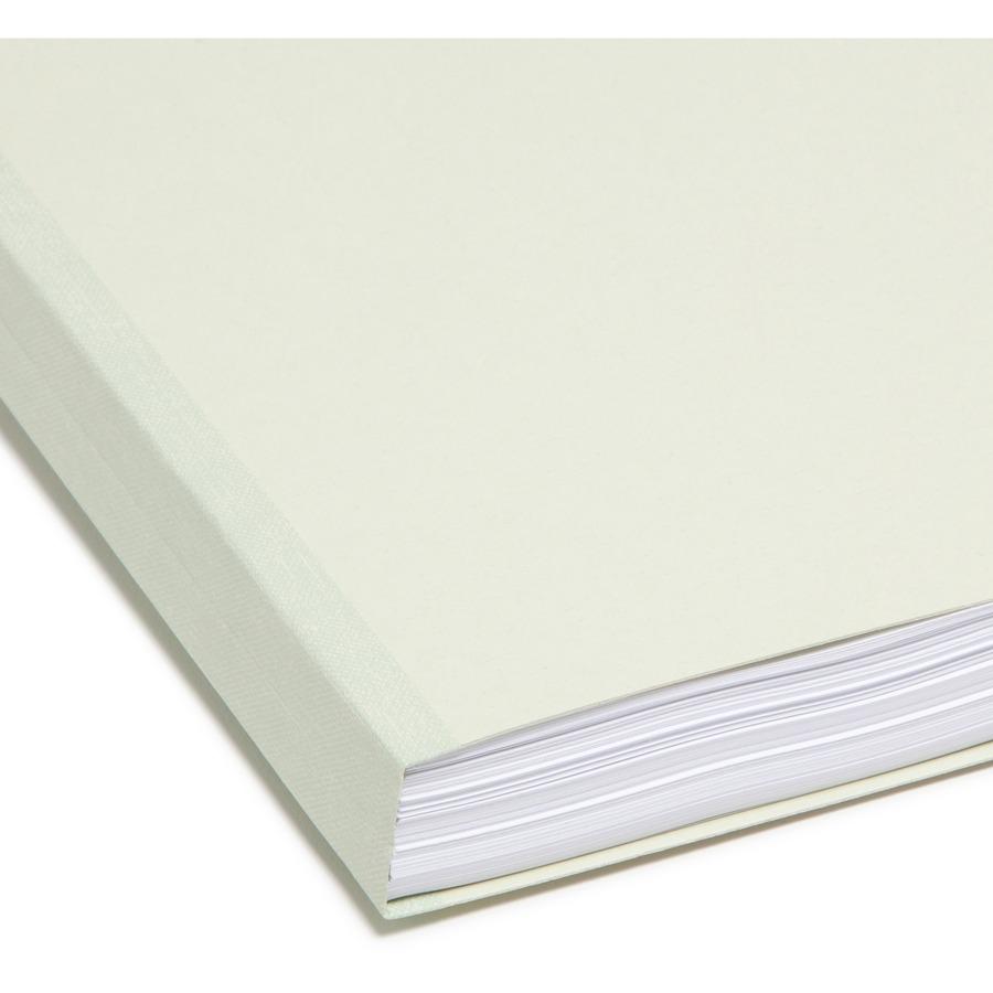 Smead Straight Tab Cut Letter Recycled Top Tab File Folder - 1" Folder Capacity - 8 1/2" x 11" - 1" Expansion - Pressboard - Gray, Green - 100% Recycled - 25 / Box. Picture 9