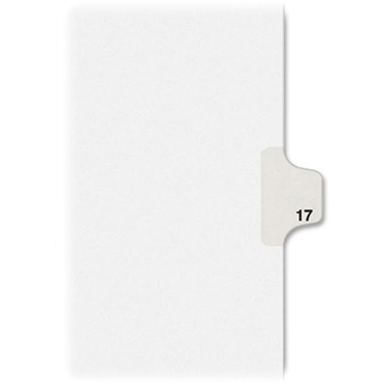 Avery&reg; Individual Legal Exhibit Dividers - Avery Style - 1 Printed Tab(s) - Digit - 17 - 1 Tab(s)/Set - 8.5" Divider Width x 11" Divider Length - Letter - White Paper Divider - Paper Tab(s) - 25 /. Picture 5