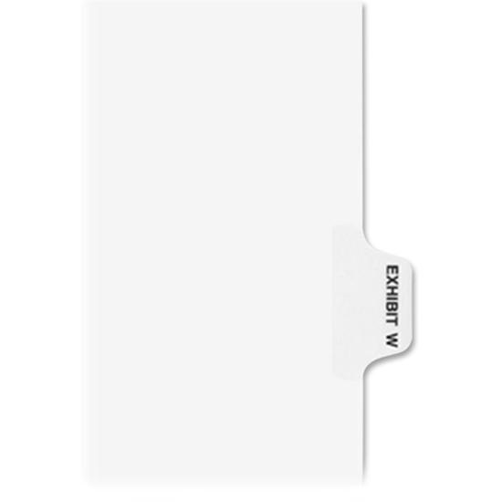 Avery&reg; Individual Legal Exhibit Dividers - Avery Style - 1 Printed Tab(s) - Character - W - 8.5" Divider Width x 11" Divider Length - Letter - White Paper Divider - Paper Tab(s) - 25 / Pack. Picture 4