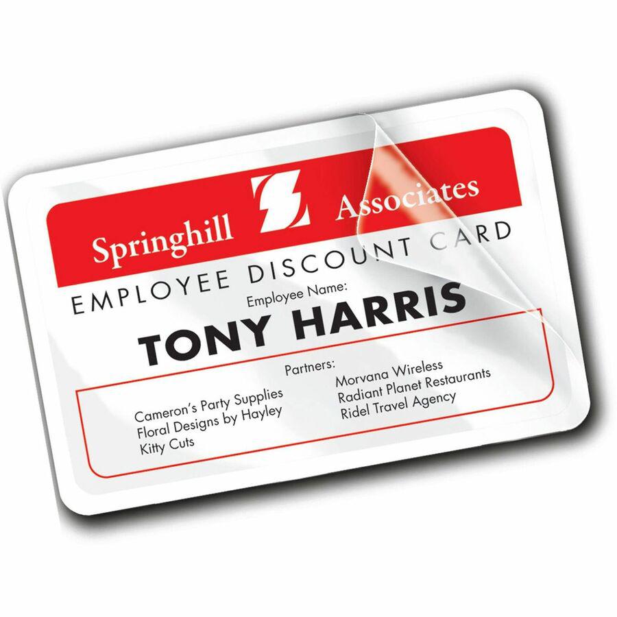Avery&reg; Self-laminating ID Cards - 30 / Box - 2" Width x 3.3" Height - Laminated, Perforated, Printable, Durable, Perforated - White. Picture 8