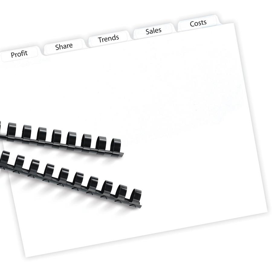 Avery&reg; Print & Apply Label Unpunched Dividers - Index Maker Easy Apply Label Strip - 125 x Divider(s) - 5 Blank Tab(s) - 5 Tab(s)/Set - 8.5" Divider Width x 11" Divider Length - Letter - White Pap. Picture 7