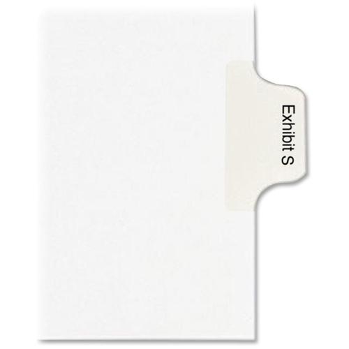 Avery&reg; Index Divider - 25 x Divider(s) - Side Tab(s) - Exhibit S - 1 Tab(s)/Set - 8.5" Divider Width x 11" Divider Length - Legal - 8.50" Width x 11" Length - White Paper Divider - 1. Picture 4