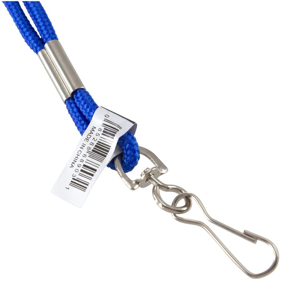 SICURIX Standard Rope Lanyard - 1 / Each - 36" Length - Blue - Nylon. Picture 6