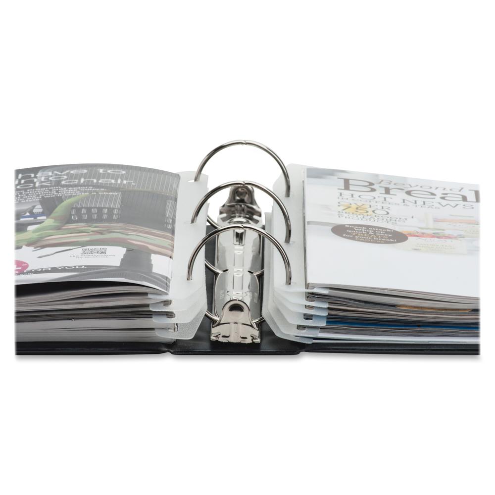 Baumgartens Magazine/Catalog Organizer Strips - 11.6" Length - 3 x Holes - Ring Binder - Clear - 12 / Pack. Picture 5