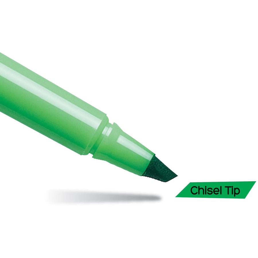 BIC Brite Liner Highlighters - Chisel Marker Point Style - Fluorescent Green Water Based Ink - 1 Dozen. Picture 4