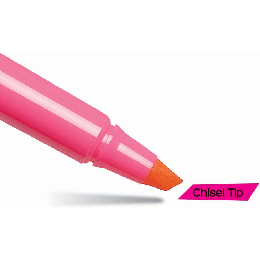 BIC Brite Liner Highlighters - Chisel Marker Point Style - Fluorescent Pink Water Based Ink - 1 Dozen. Picture 3