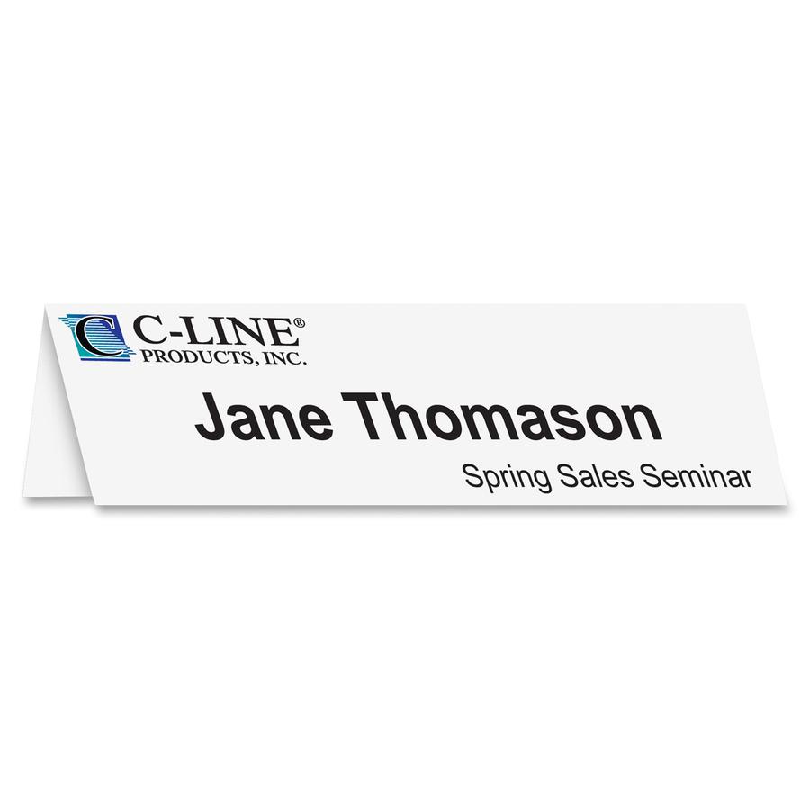 C-Line Scored Name Tent Cardstock for Laser/Inkjet Printers - Large Size, White, 8-1/2 x 11, 50/BX, 87517. Picture 7